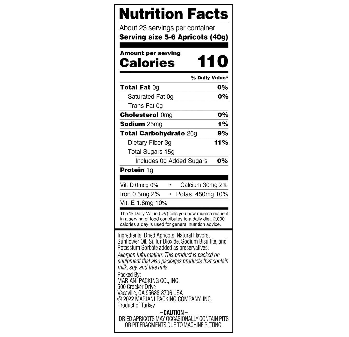 Mariani Ultimate Dried Apricots, 32 oz - Resealable Bag, No Sugar Added, Vegan