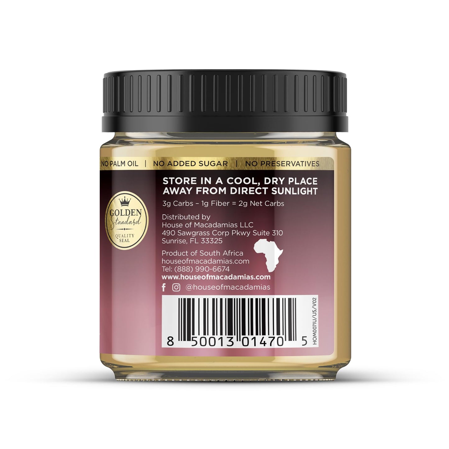 House of Macadamias Macadamia Nut Butter, No Added Sugar, Plant-Based, 8.8oz