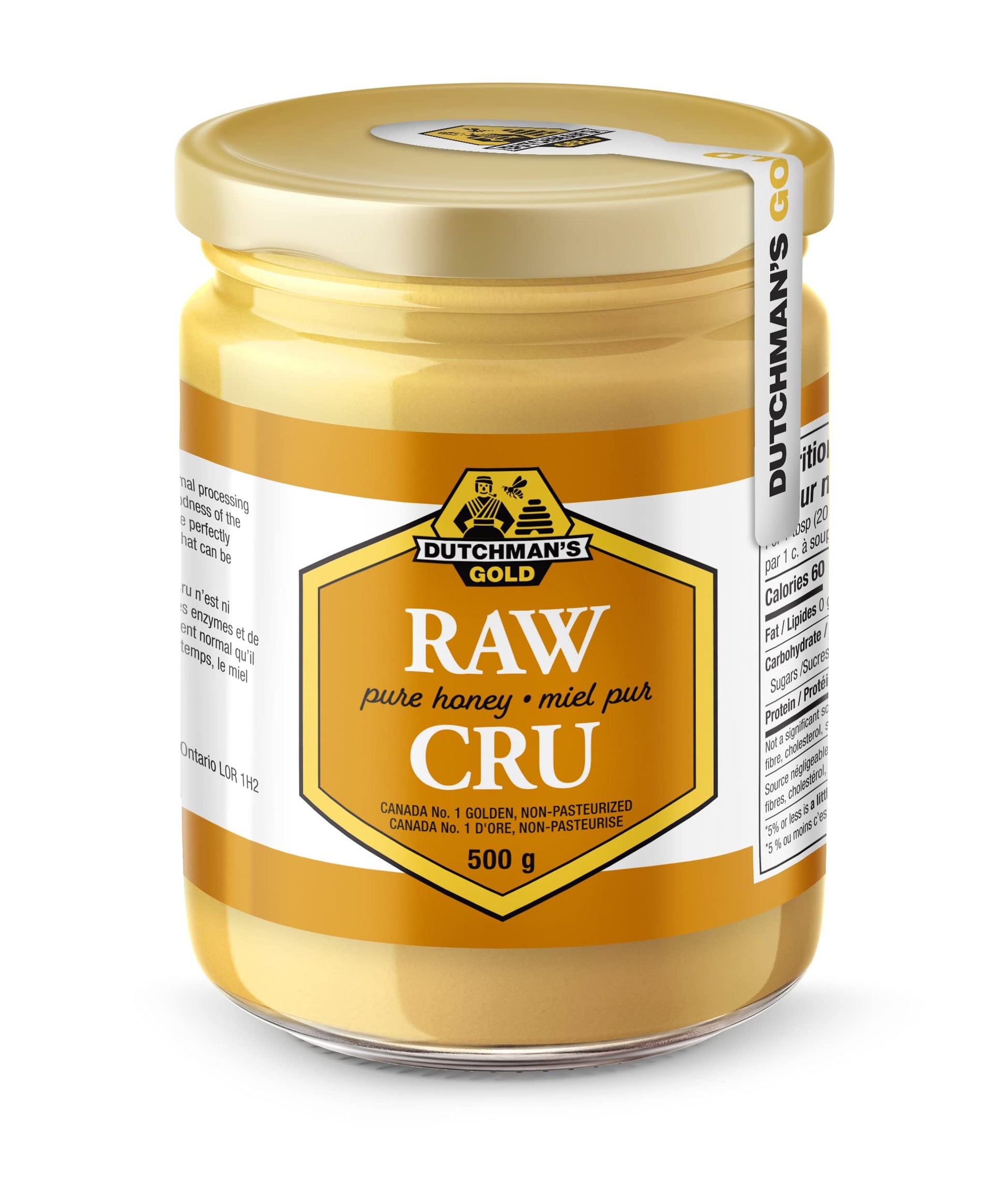 Dutchman's Gold Raw Honey 1.1 lbs - Unfiltered - Non-pasteurized
