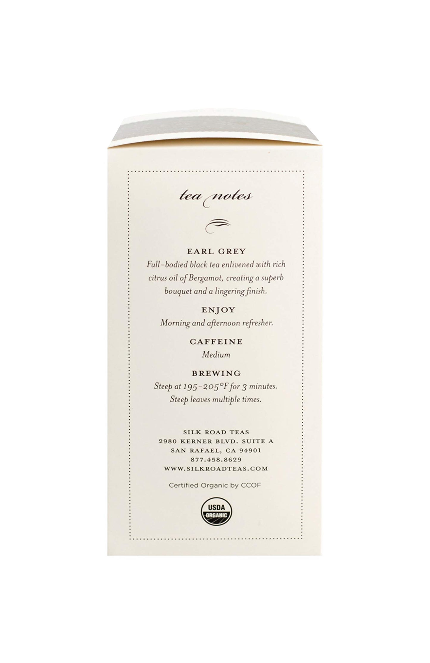Silk Road Teas, Organic Earl Grey Black Tea, Rich & Invigorating Flavors, 15 Non-Gmo Biodegradable Silk Tea Bags