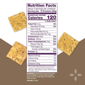 Multi Grain Gluten Free Sea Salt, Baked Rice Crunchy Crackers (Pack Of 2)- 4Oz Each