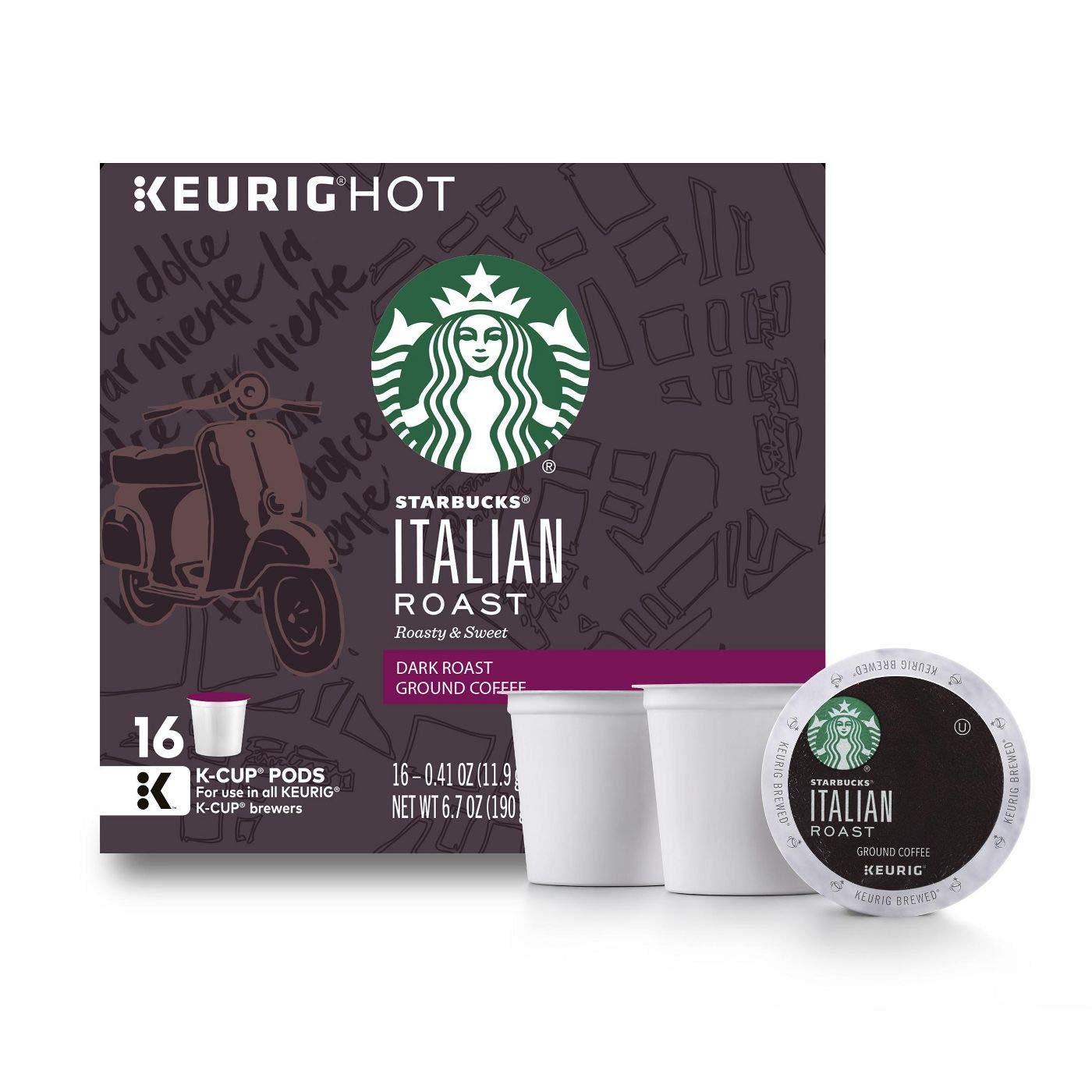 Keurig K-Cup Pod Starbucks Italian Roast Coffee - 16-Pk.