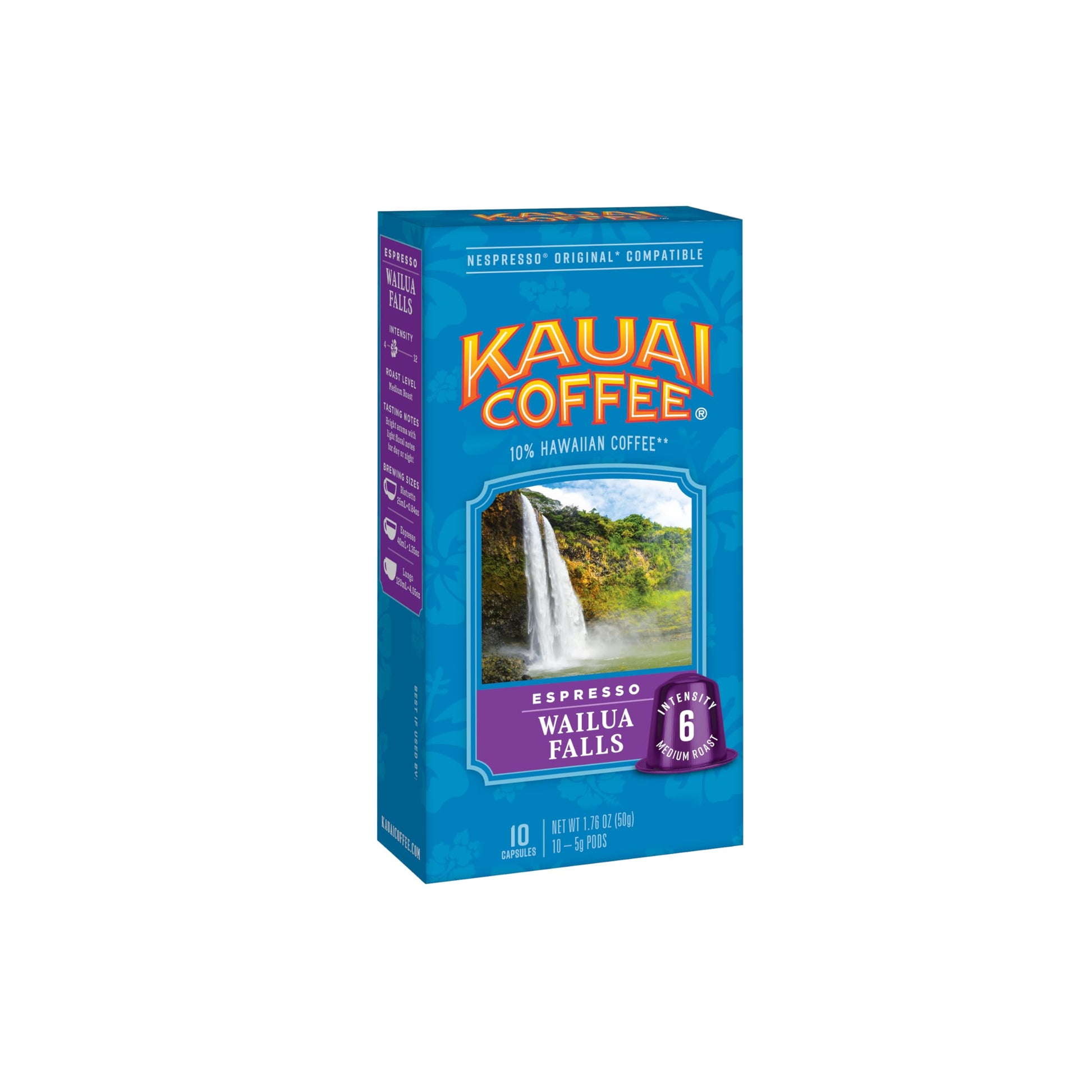 Kauai Coffee Espresso Pods for Nespresso Original – Medium Roast, Floral Notes, 10 Count