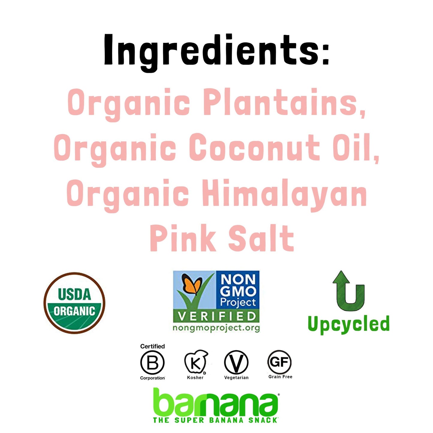 Barnana Organic Plantain Chips, Himalayan Pink Salt, 5 Ounce (Pack of 8), Salty Crunchy Snack, Cooked in Coconut Oil