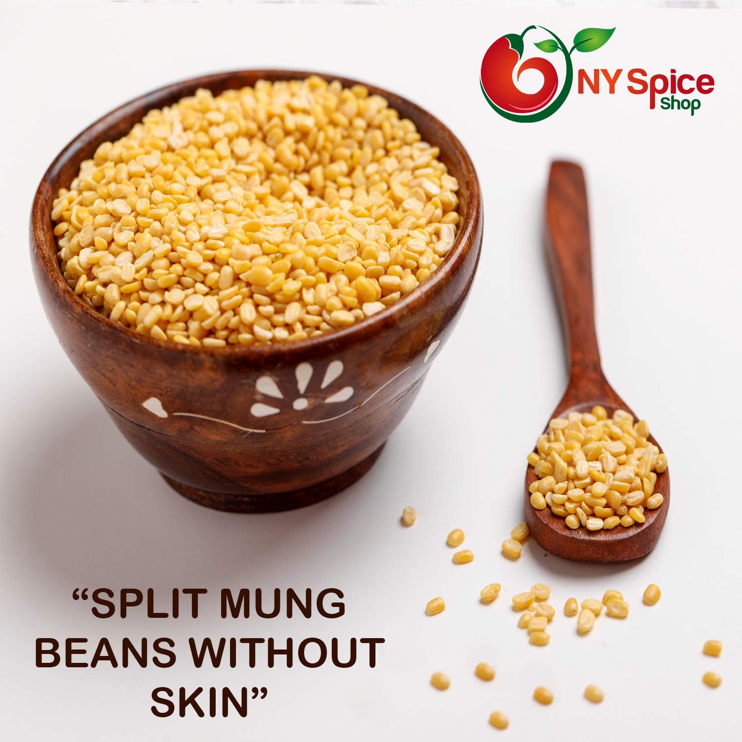Ny Spice Shop Split Mung Beans - 1.5 Pound Yellow Mung Lentils - Split Mung Dal (Without Skin) - Moong Dal Beans - Protein & Fib