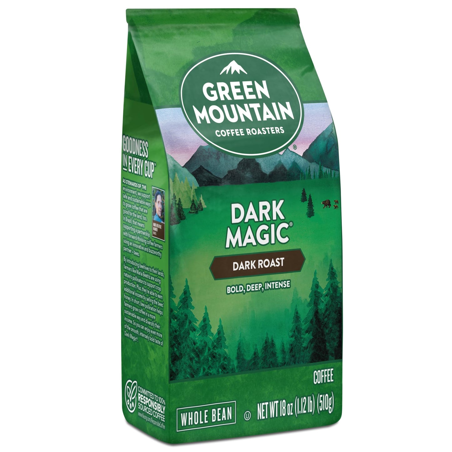 Green Mountain Coffee Roasters Dark Magic, Whole Bean Coffee, Bagged 18 Oz