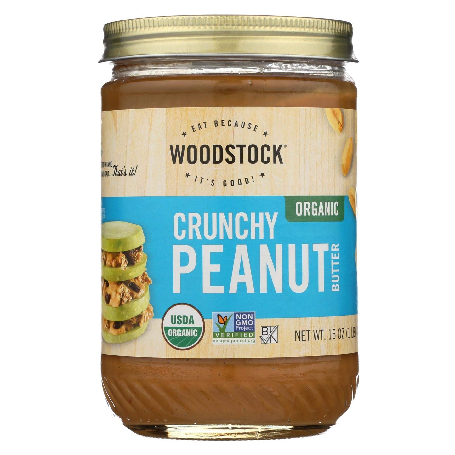 Organic Crunchy Peanut Butter 16 Ounces (Case Of 12)