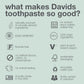 Davids Fluoride Free Toothpaste, Teeth Whitening, Antiplaque, Sls (Sulfate) Free, Promotes Enamel Health, Mouth & Gum Detox, Ewg Verified, Natural Herbal Citrus Mint, 5.25Oz