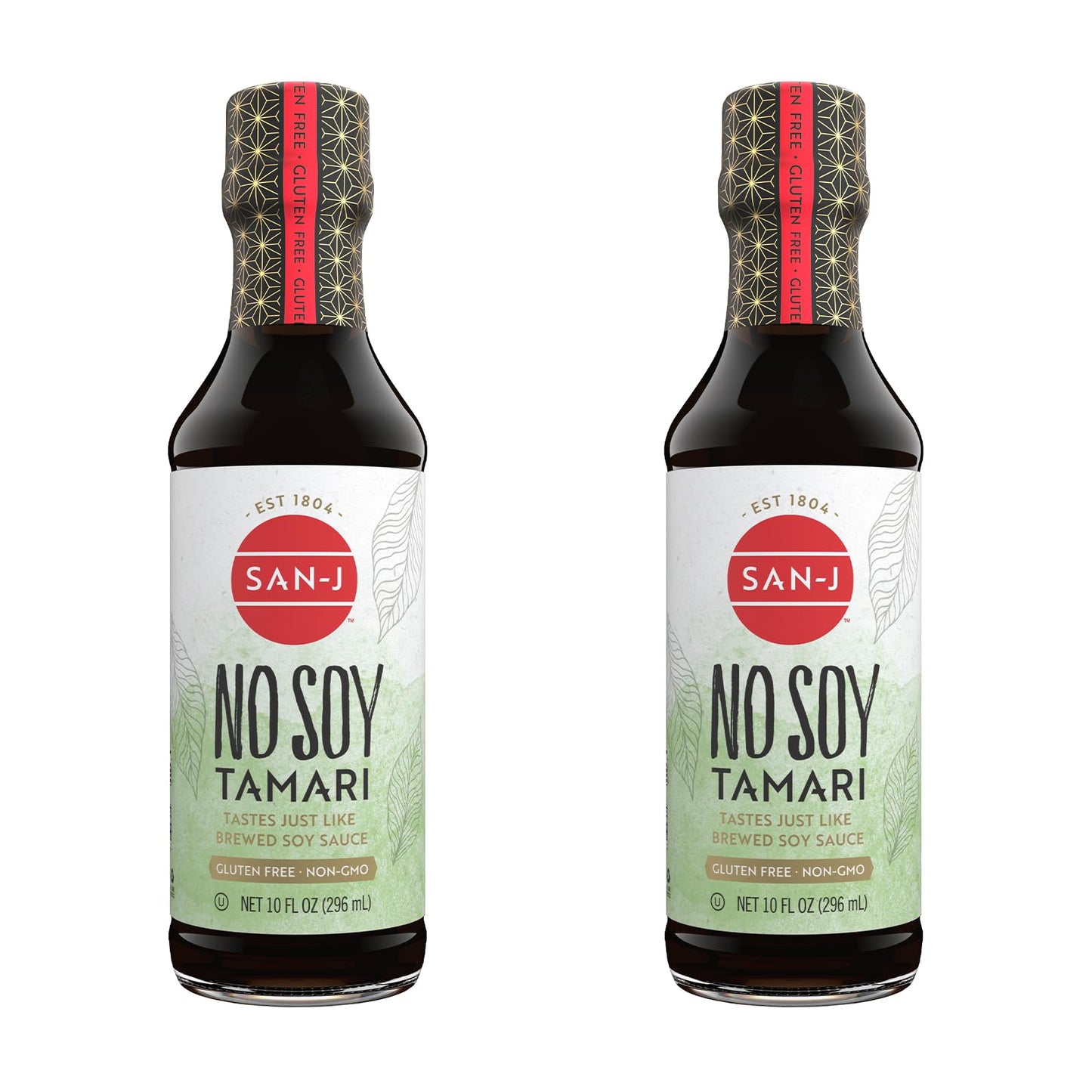 San-J - No Soy Tamari - Specially Brewed Soy Sauce Alternative - 10 Oz. Bottles - 2 Pack