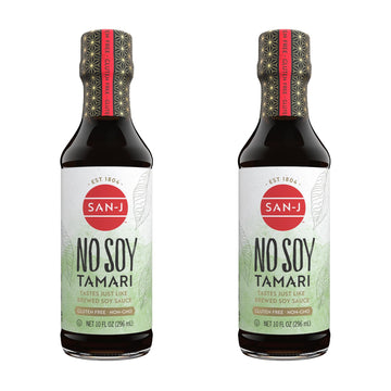 San-J - No Soy Tamari - Specially Brewed Soy Sauce Alternative - 10 Oz. Bottles - 2 Pack