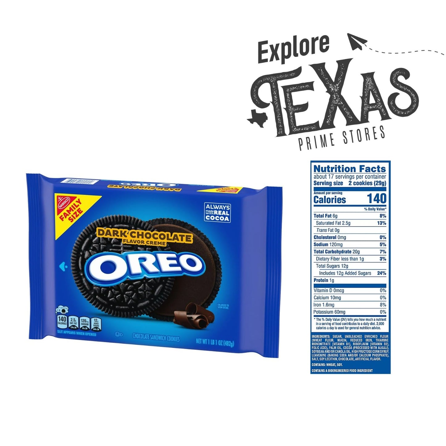 Oreo Flavored 4- Pack Of Dark Chocolate Sandwich Cookies, Family Size Pouch 17 Oz + 1 Freebie By Lavinia Essentials