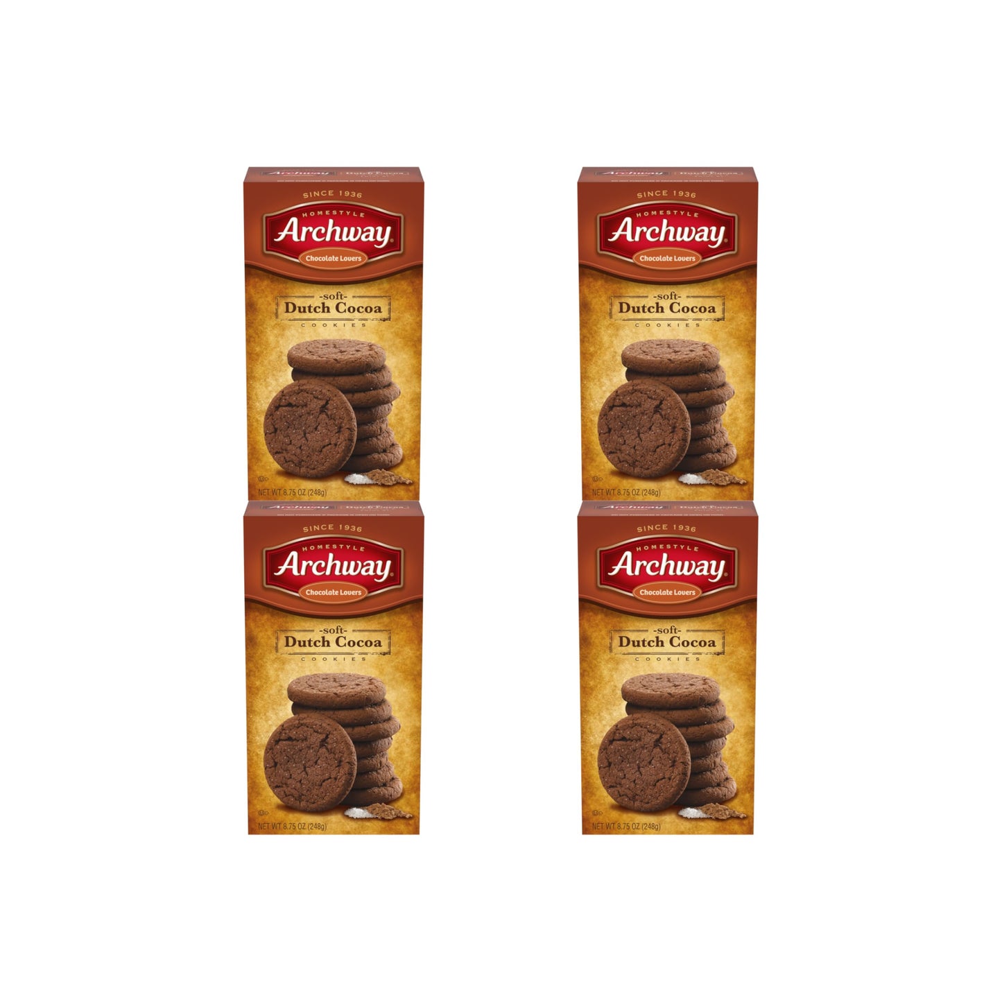 Archway Cookies, Soft Dutch Cocoa Cookies, 8.75 Oz (Pack of 4)