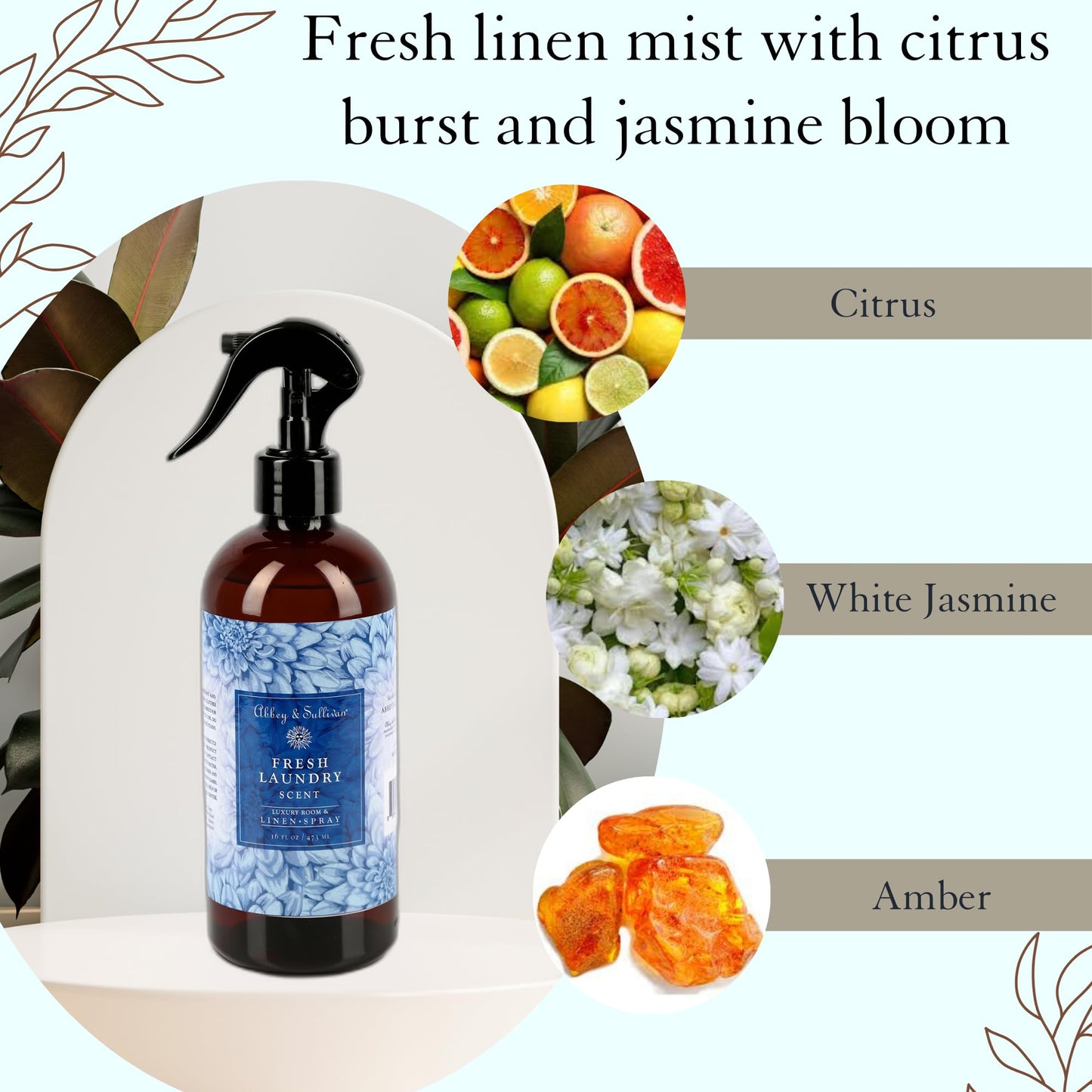 Abbey & Sullivan Linen Spray, Fresh Laundry, 16 Oz