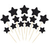 Gyufise 42Pcs Mixed Size Black Little Star Cupcake Toppers Glitter Twinkle Star Cupcake Picks Wedding Engagement Bridal Shower Baby Shower Birthday Party Cake Decorations Supplies