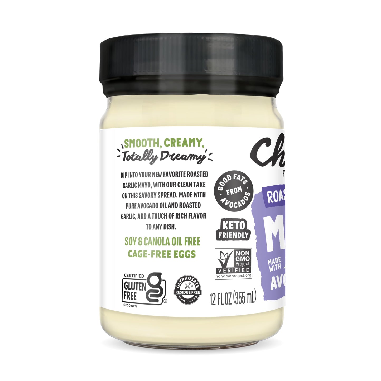 Chosen Foods 100% Avocado Oil-Based Roasted Garlic Mayonnaise, Gluten & Dairy Free, Low-Carb, Keto & Paleo Diet Friendly, Mayo F