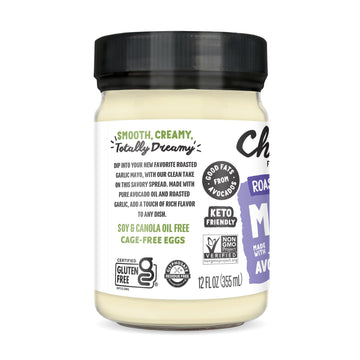 Chosen Foods 100% Avocado Oil-Based Roasted Garlic Mayonnaise, Gluten & Dairy Free, Low-Carb, Keto & Paleo Diet Friendly, Mayo F
