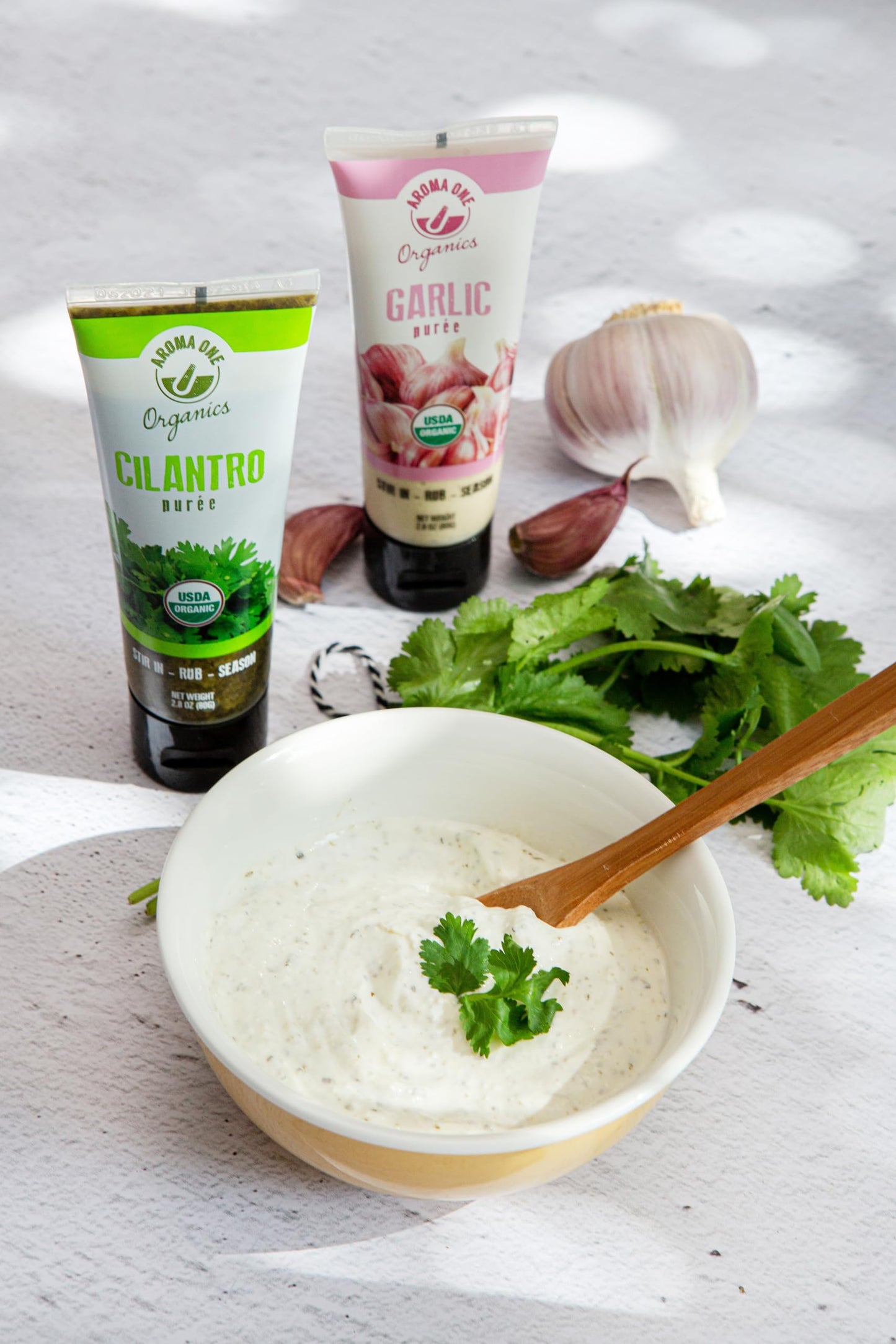 Aroma One Cilantro Puree Paste - Organic Herb Concentrate For Cooking, Seasoning & Sauces - Fresh Flavor Enhancer, Non-Gmo, Glut