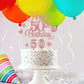 HOGRTi 50th Birthday Cake Decorations Set, Rose Gold, Includes Candles and Toppers, Model 50