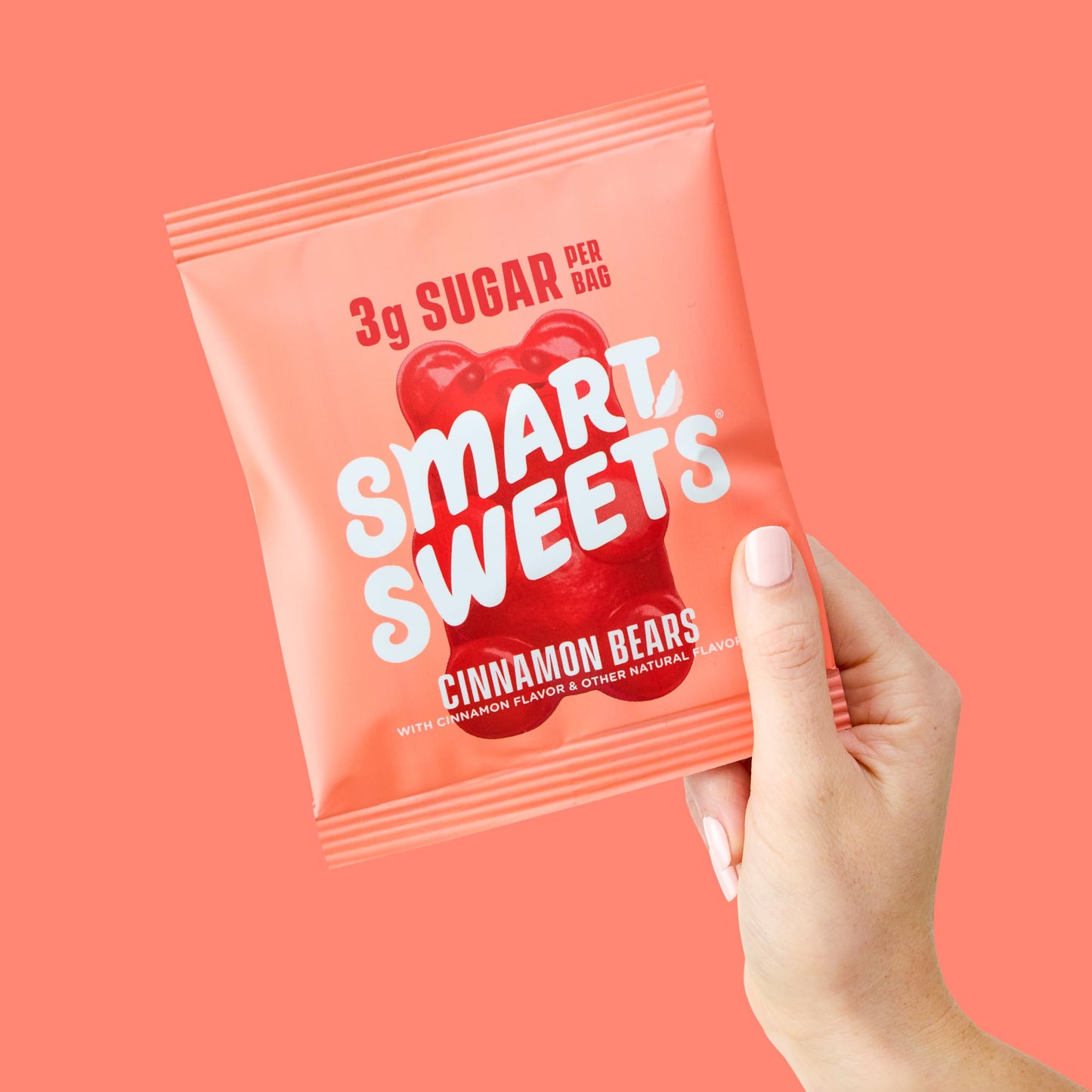 SmartSweets Cinnamon Bears Gummy Candy, Low Sugar, Gluten-Free, 1.8oz (Pack of 14)
