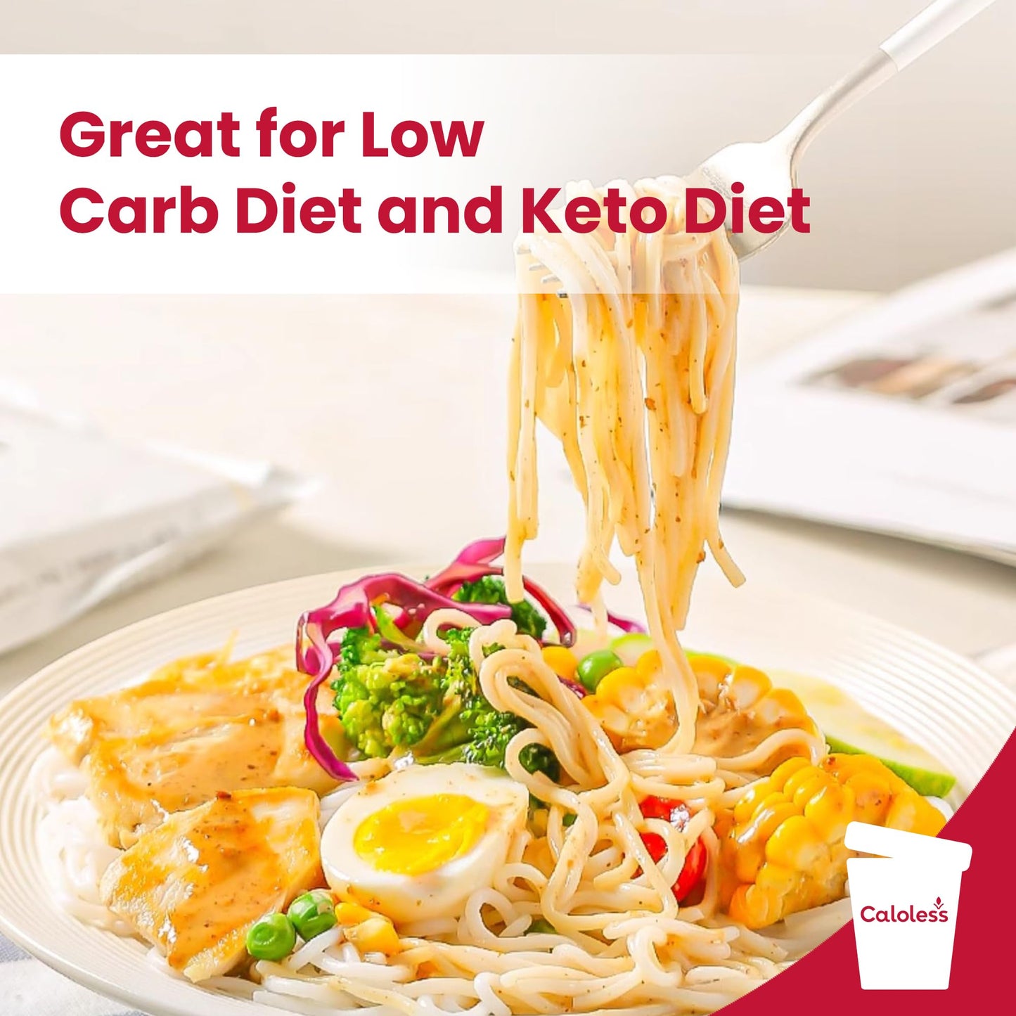 Caloless Konjac Shirataki Noodles, 6 Pack Low Calorie Konjac Pasta Noodles, Low Carbs Beef Noodles Soup, Healthy Noodle Keto & P