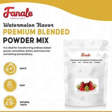 Fanale Premium Watermelon Bubble Tea Flavoring Powder | Perfect For Baking, Smoothies, Desserts And Drinks | Instant Flavoring P