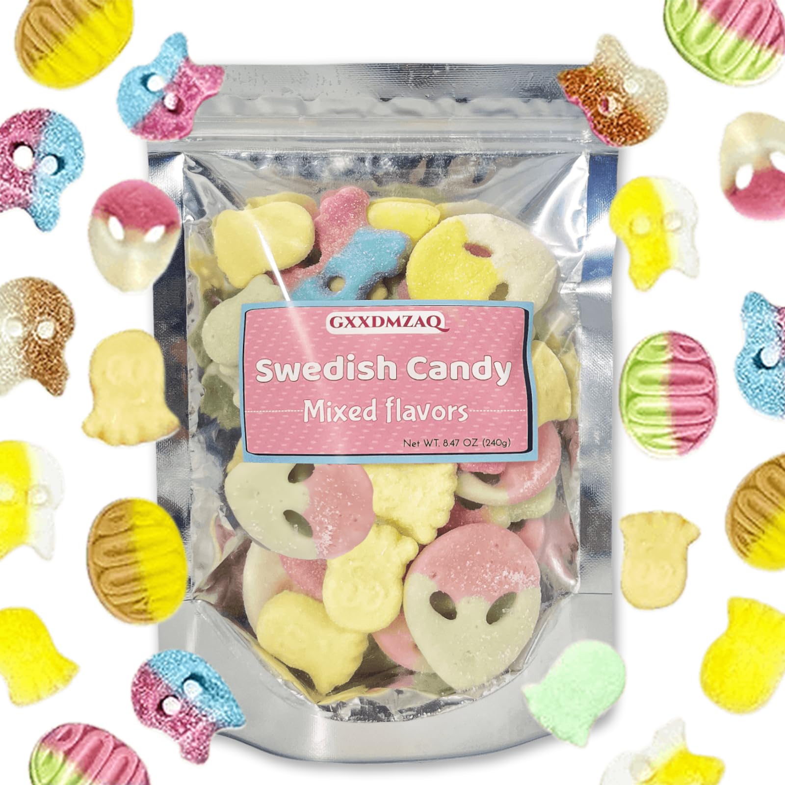 Bubs Swedish Gummy Candy Variety Pack, 8.5oz Bag - Sour & Sweet Assorted Chewy Foam Candies from Sweden - Skulls, Ovals, Pacifie