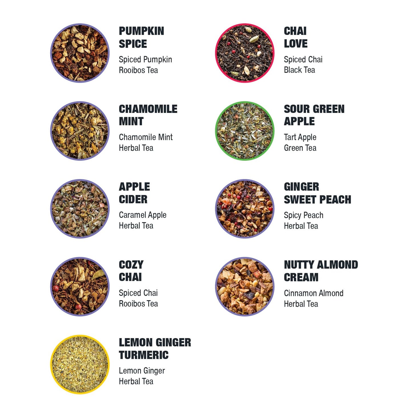 Tiesta Tea Fall Medley Dry Flight Set - Assorted Herbal, Black, Chai, Fruit Tea Blends - Caffeine Free Loose Leaf Sampler with 9 Pouches