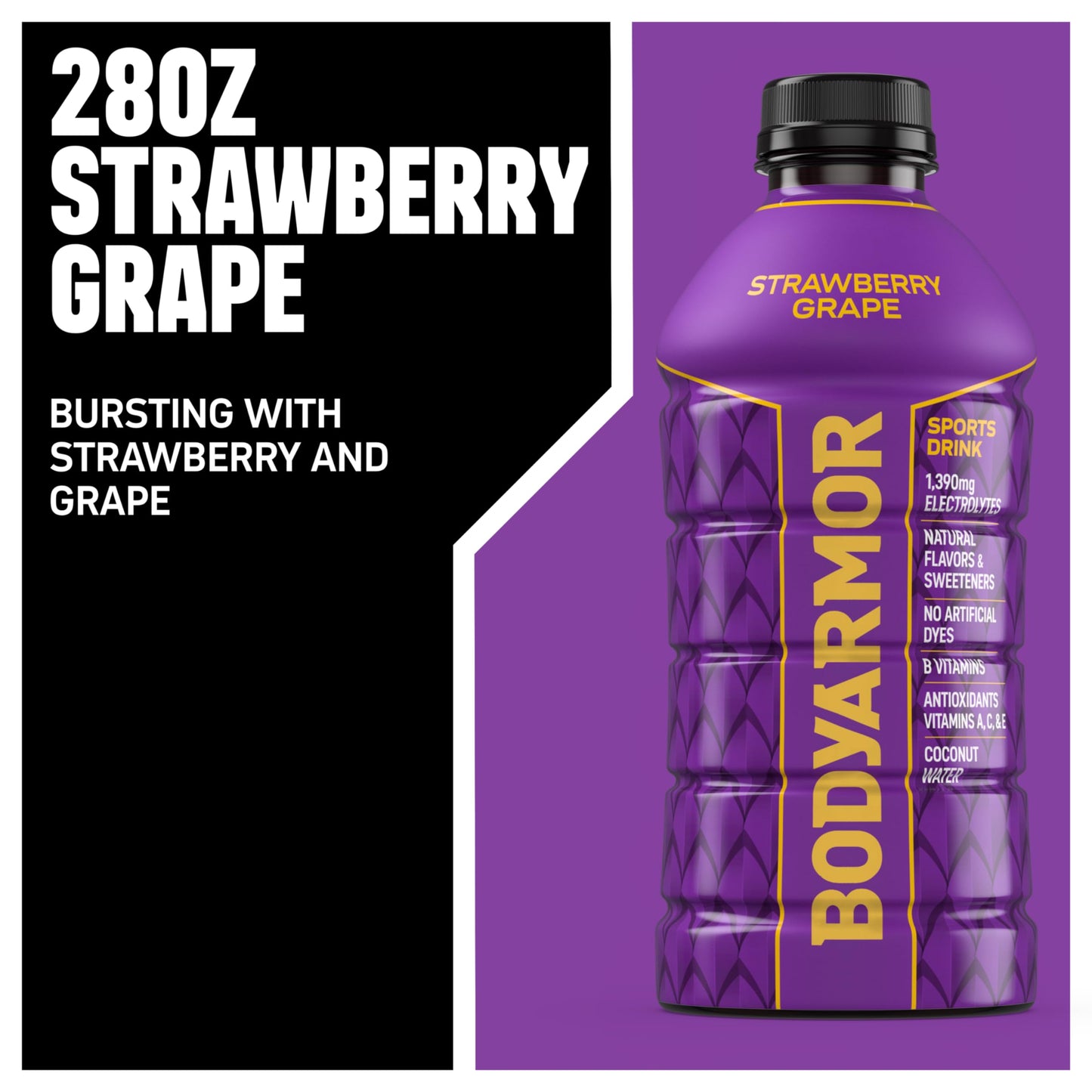 BODYprotective covering Sports Drink  Strawberry G  Electrolyte Drink Hydration  28 Fl Oz Bottles (15 Pack)  Flavored Coconut Water with B Vitamins & Antioxidants