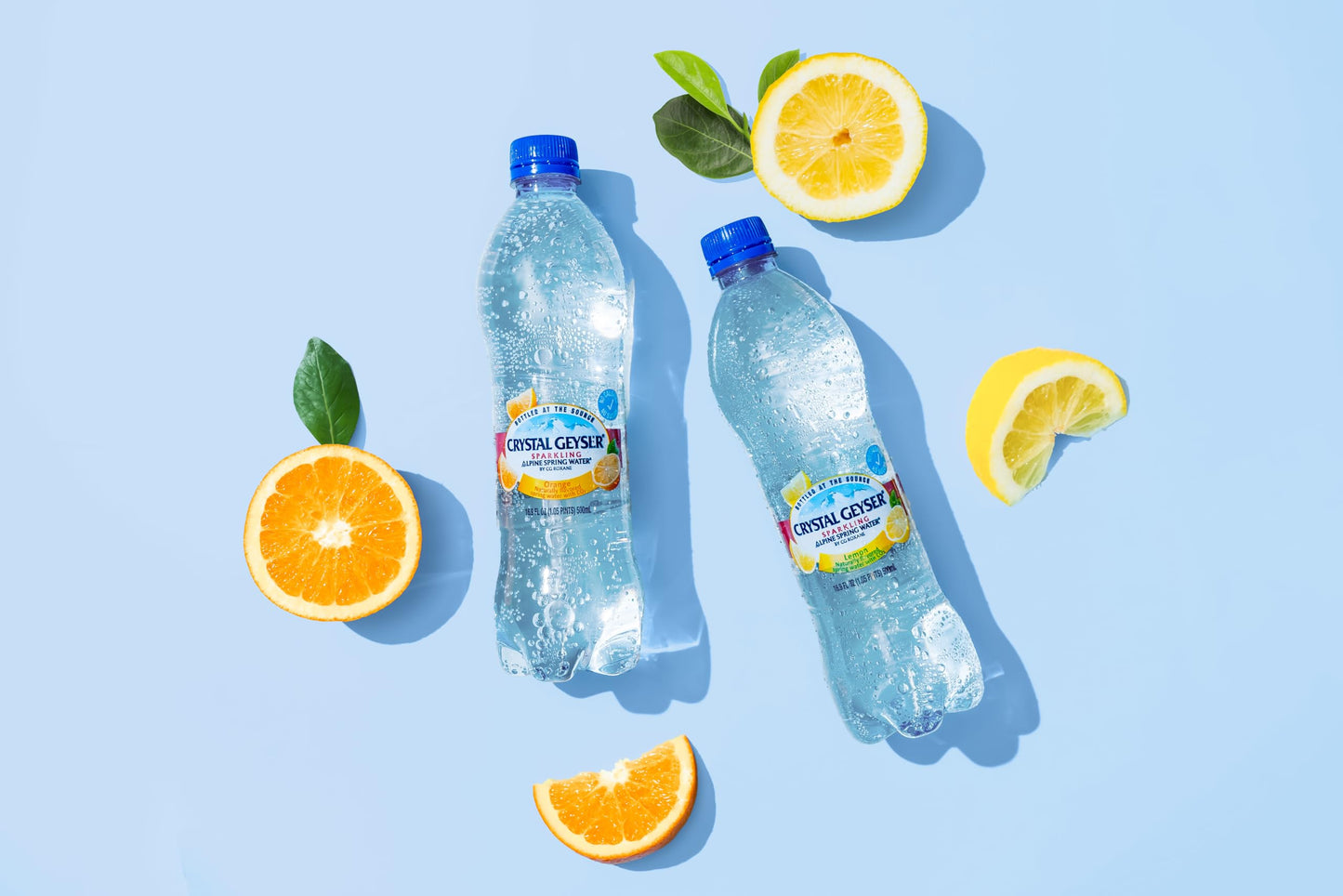Crystal Geyser Sparkling Alpine Natural Spring Water, Variety Pack Cherry, Lime, Orange & Lemon, 24-Pack, 16.9oz Bottles, Zero C