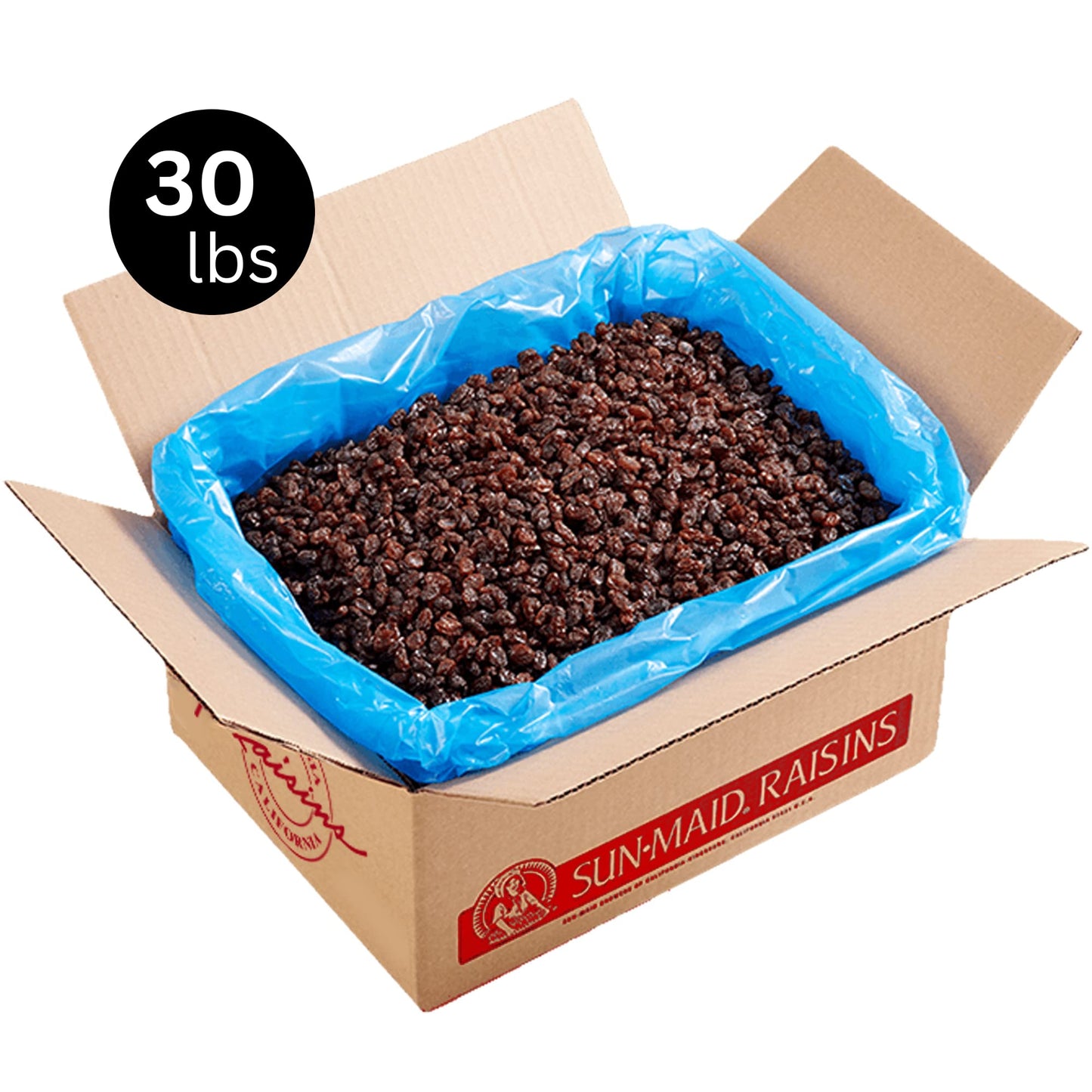 Sun-Maid California Sun-Dried Raisins - 30 lb Box - Dried Fruit Snack for Lunches, Snacks, and Natural Sweeteners