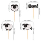 Ercadio 24 Pack Sheep Cupcake Toppers Black Glitter Farm Animals Cupcake Picks Sheep Baa Cupcake Decors Sheep Theme Baby Shower