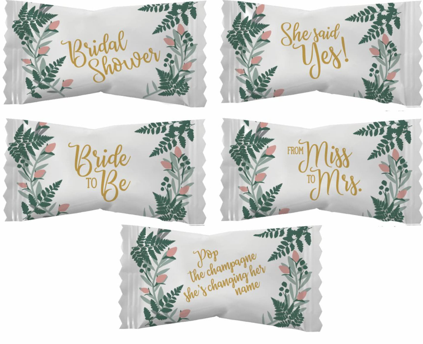 Party Sweets Bridal Shower Buttermints, Individually Wrapped, 7 oz, Pack of 6, White, 330 Pieces