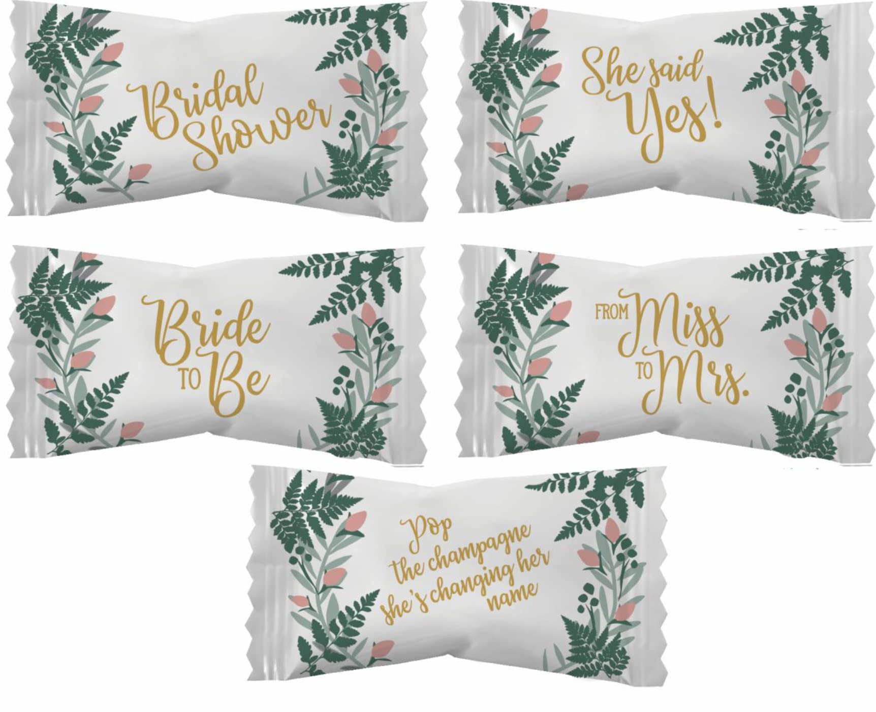 Party Sweets Bridal Shower Buttermints, Individually Wrapped, 7 oz, Pack of 6, White, 330 Pieces