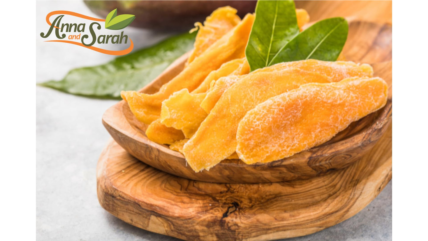 Anna and Sarah Extra Low Sugar Added Dried Mango Slices 80 Oz - Delicious Texture Soft & Juicy Dried Mango - Gluten Free - Non G