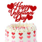 Rsstarxi Cake Topper - Happy Valentines Day Glitter Heart Picks - Model XM199 - Design 6 Red - Paper Decorations for Wedding Engagement Party