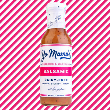 Yo Mama's Foods Gourmet Natural Balsamic Vinaigrette Dressing and Marinade - Pack of (1) - Low Carb, Low Sodium, and Gluten-Free