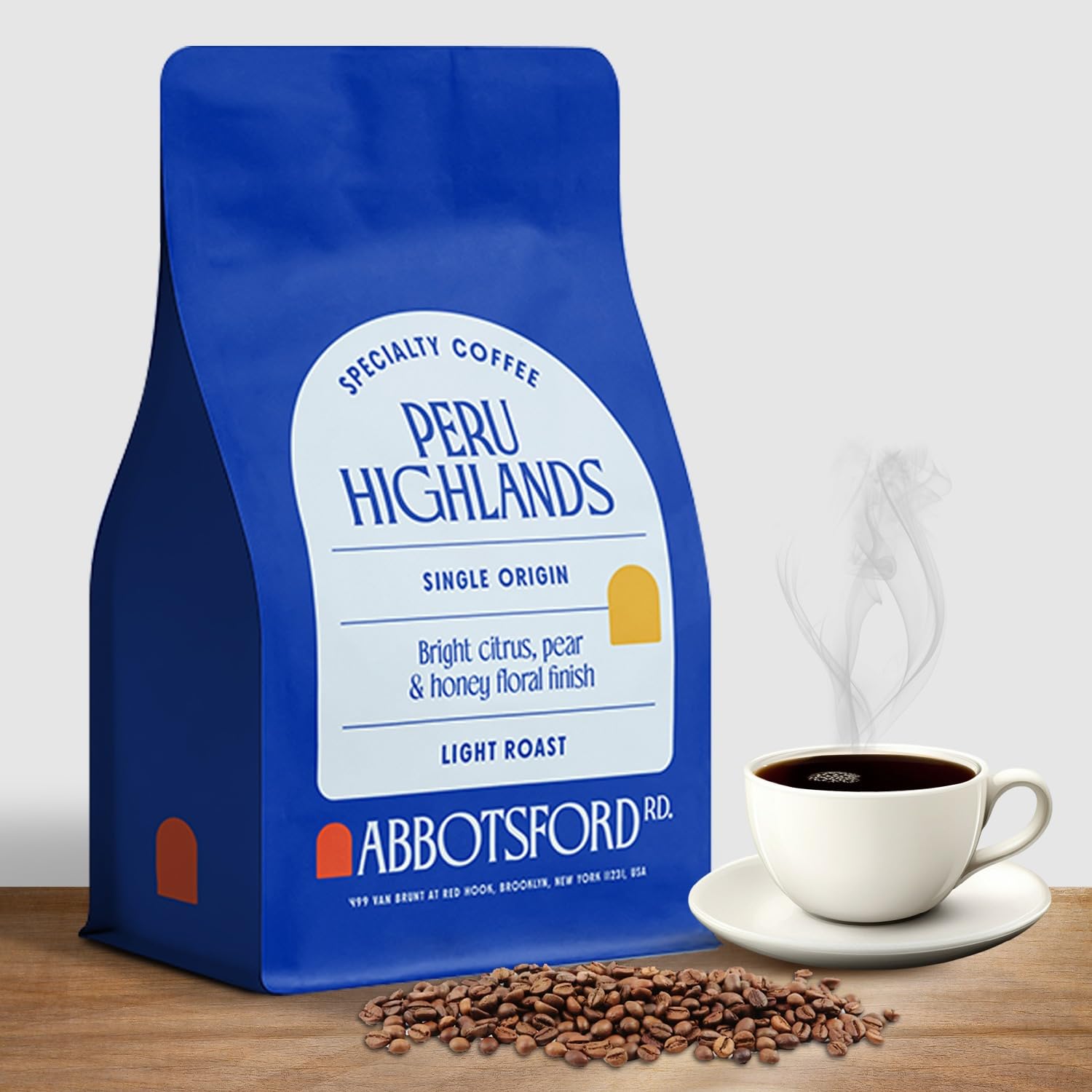 Peru Highlands Flavored Whole Bean Coffee, Light Roast Coffee Beans with Bright Citrus, Pear, and Honey Floral Finish, Single Or