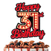 Happy 31st Birthday Cake Topper Fluorescent Flashing Night Out Hen Movie Nightclub Theme Decor Supplies Woman Man Happy Birthday