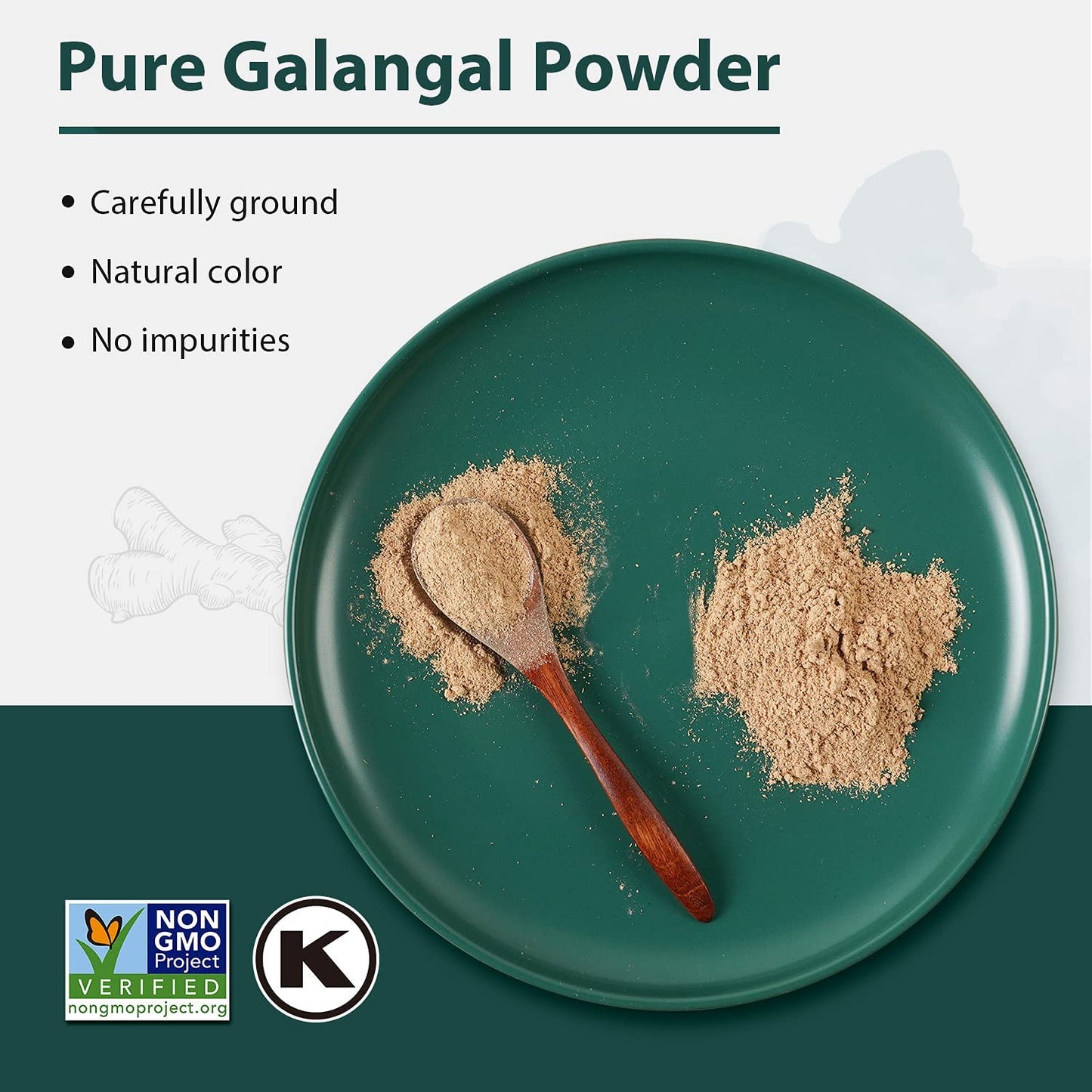 Soeos Galangal Powder 8 Oz, Ground Galangal, Alpinia Galanga, Non-Gmo, Kosher, Galangal Ginger Powder For Thai Soup, Tom Yum Soup, And Tea