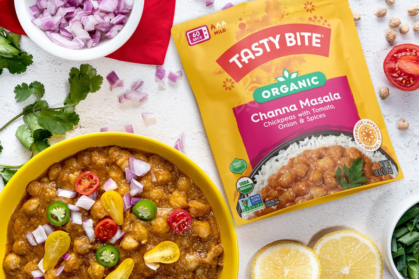 Tasty Bite Organic Channa Masala, 10 Ounce, Ready To Eat, Microwavable Entree, Vegan & Gluten Free