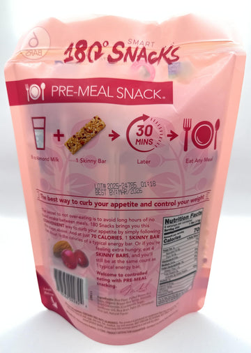 180 Snacks, Skinny Rice, Almonds & Cranberries, 6 Bars