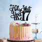 Happy 17Th Birthday Cake Topper, Young And Sweet Only 17 Cake Decor, Level 17, Funny 17Th Birthday Decorations Supplies Black Gl