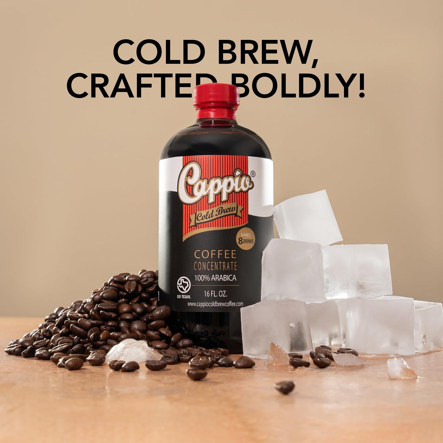 Cappio Cold Brew Concentrate - 1 Pack | Smooth & Versatile Coffee Concentrate | Small-Batch Roasted | 16 Fl Oz