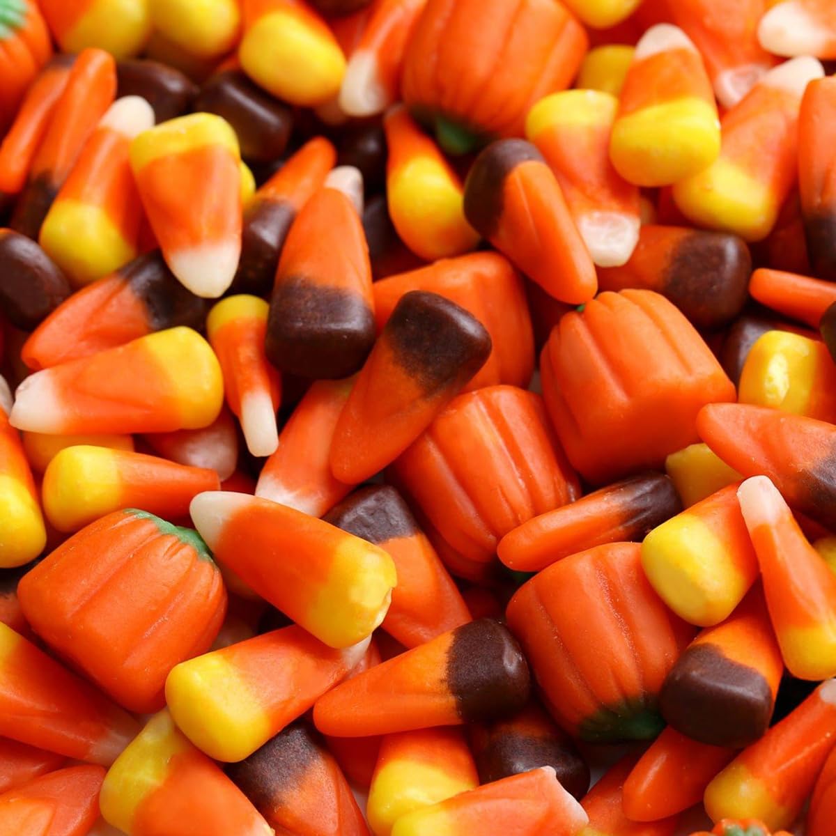 Yumzo Autumn Mix Candy Corn and Pumpkins, 2lbs Bulk Halloween Candies, Decorative Fall Treats, 17.2 x 6.2 x 18.1 cm