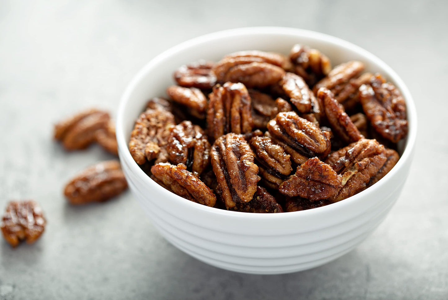 Honey Glazed Praline Georgia Pecans (2 Lbs.) Non-Dairy - Small Batch Roasted & Candied - Southern Tastiness - Handpicked for Fre