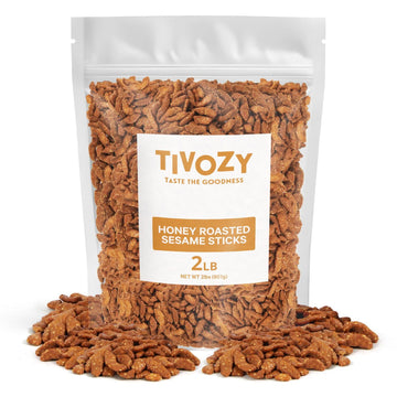 Sesame Sticks Snack, Honey Roast Flavor. Delicious and Fresh Local Honey Roasted Snacks with the Perfect Mix of Sweet and Salty 
