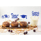 Moitkptt 2024 Graduation Topper, Set Of 24 (Blue) - Includes 4 Styles: Grad Cap, Diploma, 'Class Of 2024', 'Congrats'