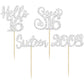 Gyufise 24Pcs 16Th Birthday Cupcake Toppers Silver Glitter Hello 16 Sweet 16 Cupcake Picks 2008 16Th Birthday Cake Decorations F
