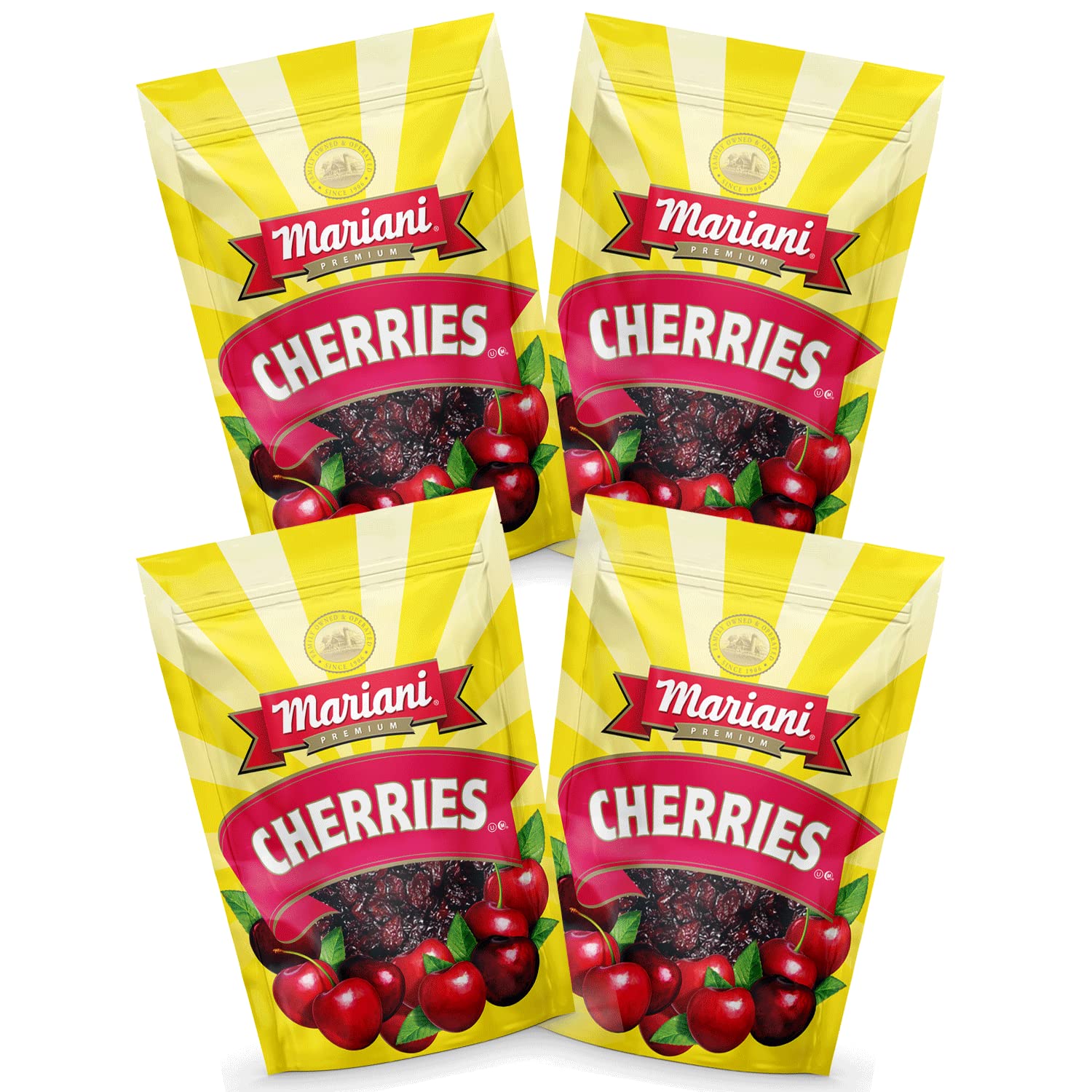 Mariani Dried Cherries - Vegan Gluten Free Snacks, 5 Ounce (Pack of 4)