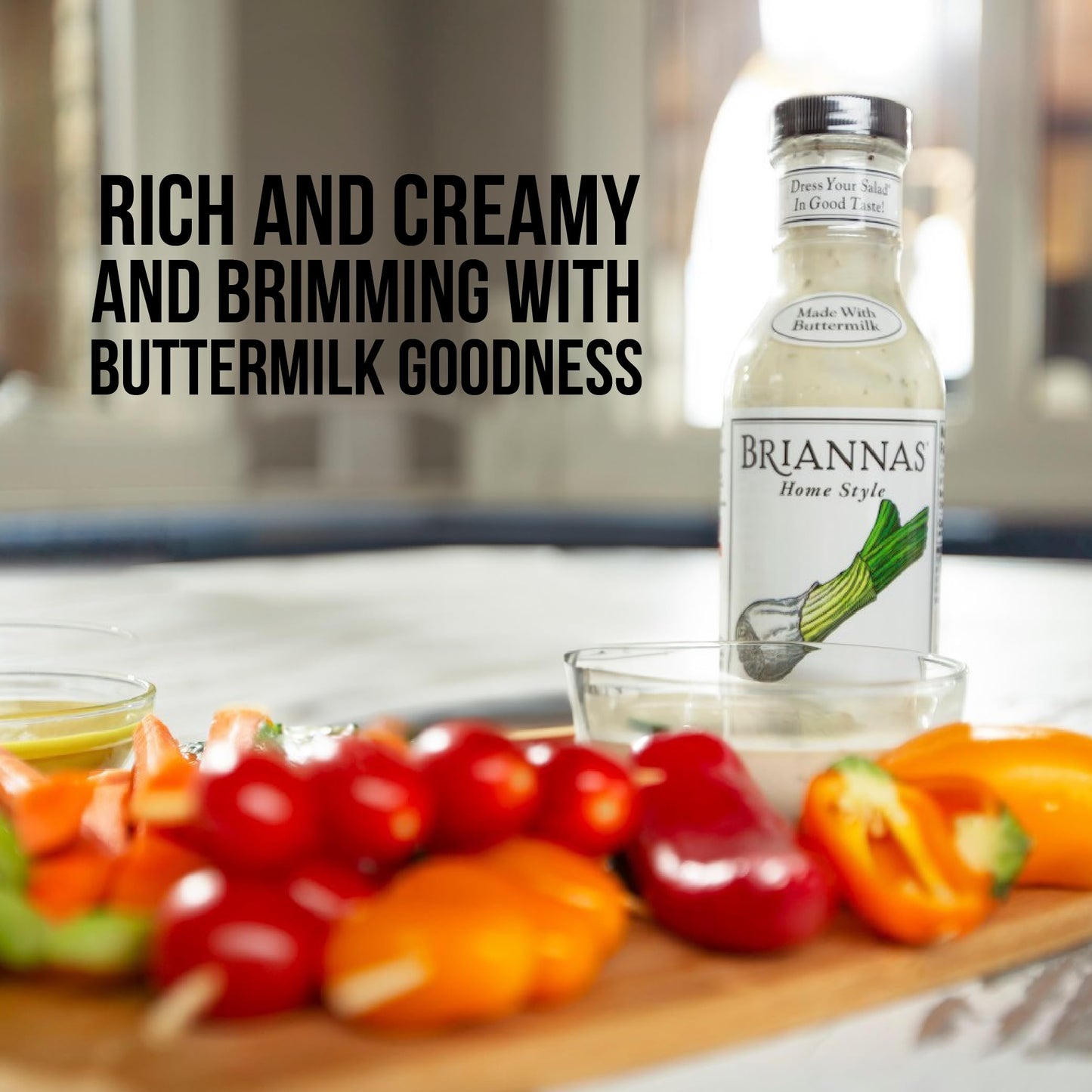 Briannas - Home Style Classic Buttermilk Ranch Dressing - Fine Salad Dressing Made With Premium Ingredients - Gluten Free, Koshe